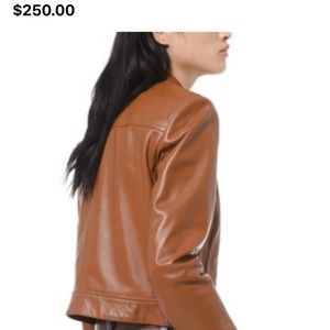 Michael Kors Leather Moto Jacket size XL Color Luggage